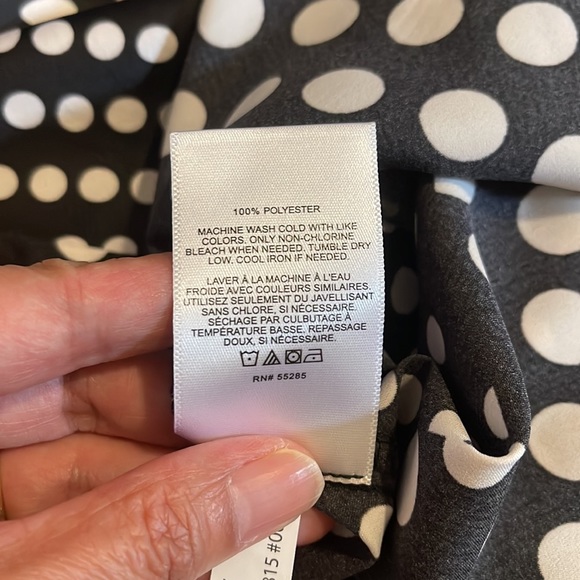 Express Mixed Polka Dot Patchwork Print Satin Midi Skirt Black White NWT-Small - Picture 10 of 13